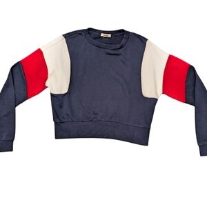 Garage‎ Colorblock Sweatshirt in Navy, Red, and Cream Women's Small